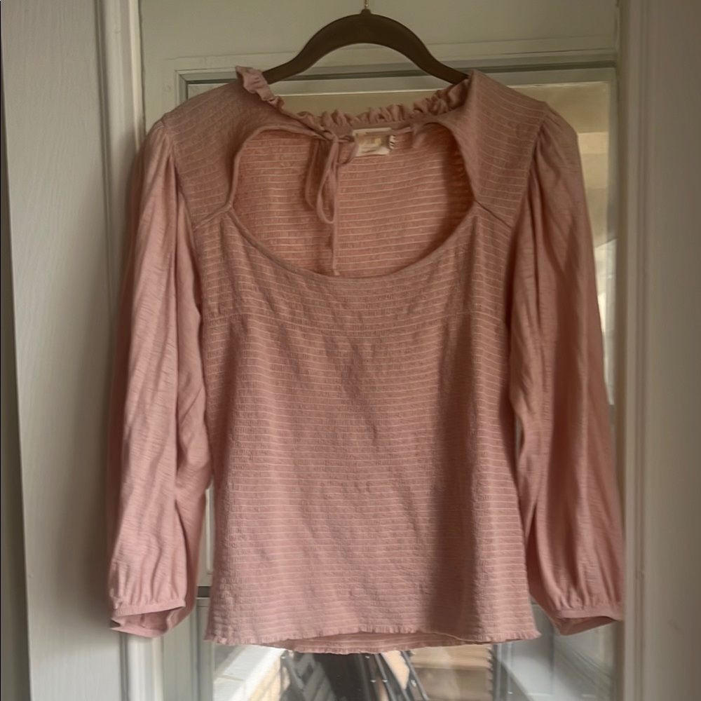Pink Nation LA fitted ribbed cotton silhouette top